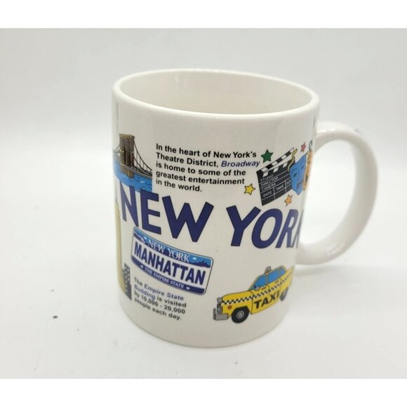 Vintg New York Manhattan Ceramic Mug Iconic Landmarks Coffee Mug souvenir - Picture 1 of 6